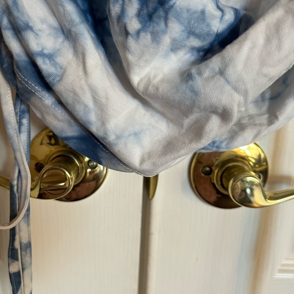 Vero Moda blue and white tie dye tank dress, ruching, size medium - Picture 4 of 8